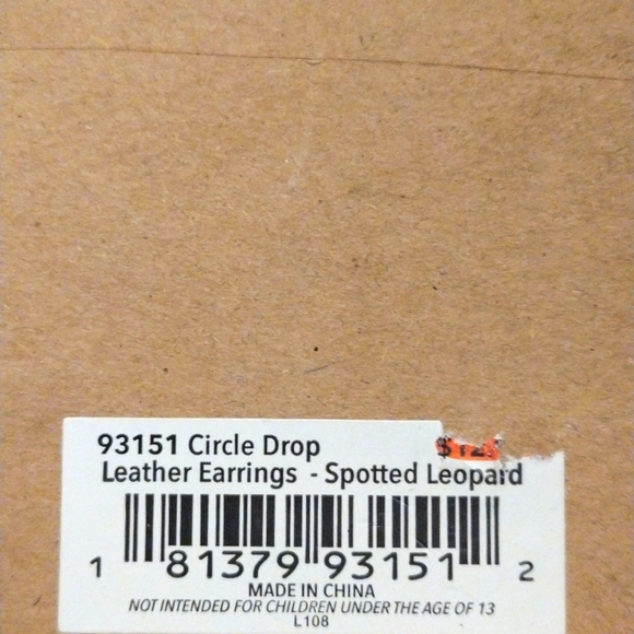 Animal Print Earrings- Brown and Black Leather Amanda Blue - Picture 6 of 7